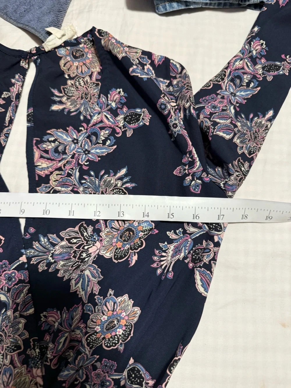 ILLA ILLA Navy Floral Long-Sleeve Romper with Pink & Cream Accents
